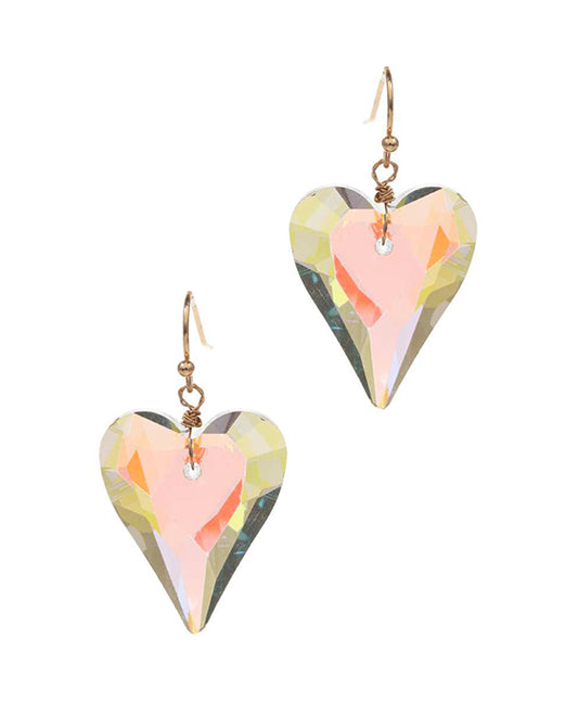 Heart Shaped Glass Stone Earring