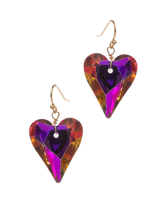 Heart Shaped Glass Stone Earring