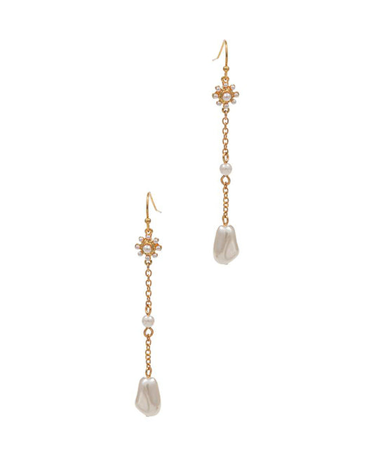 Floral Pearl Linear Earring
