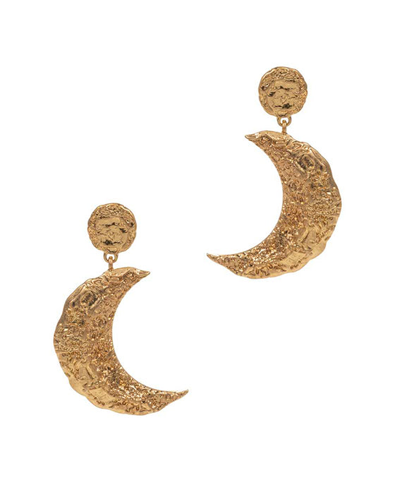 Moon Shaped Metal Post Earring
