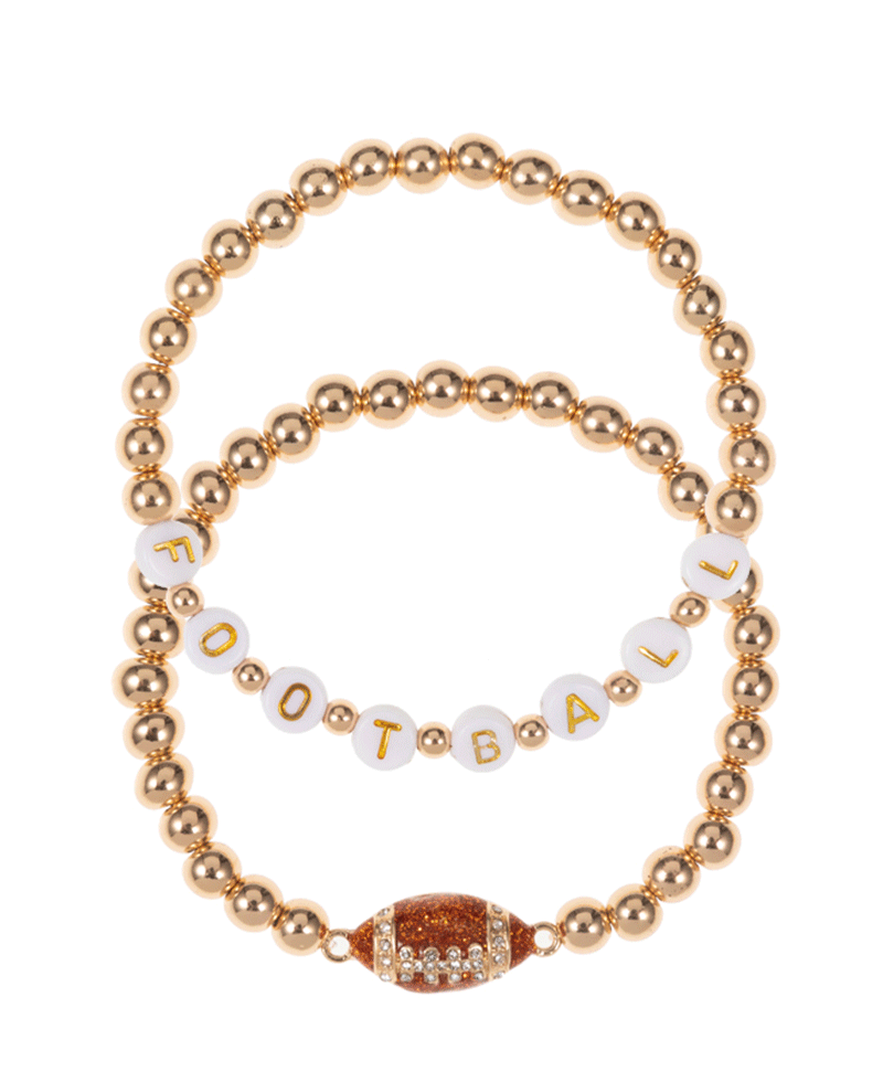 Football Enamel Stretch Bracelet