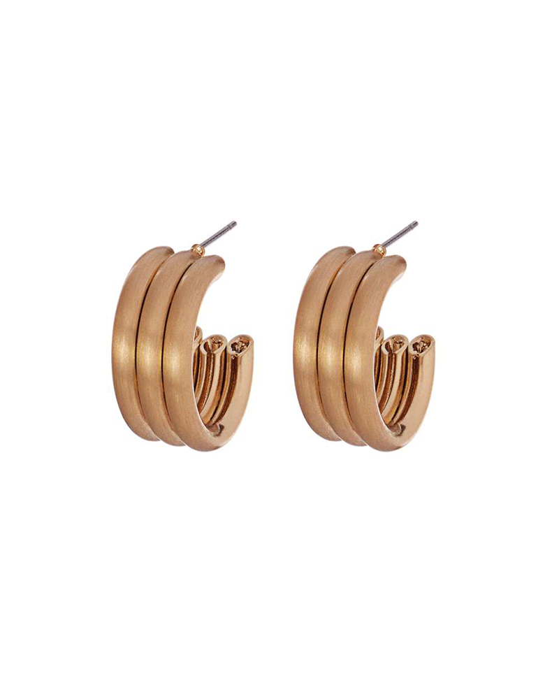 Metal High Polished Satin Plating Hoop Earring