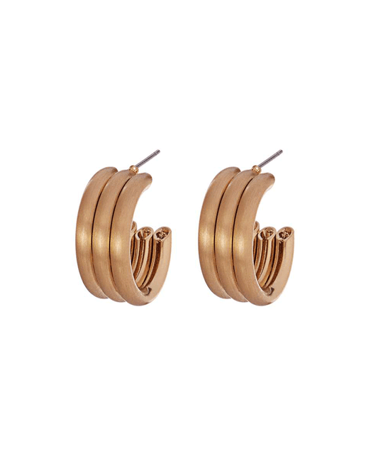 Metal High Polished Satin Plating Hoop Earring