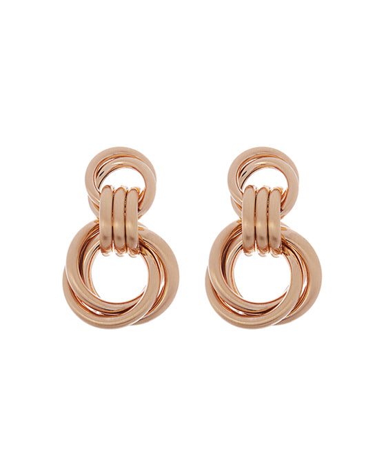 Metal High Polished Satin Plating Post Earring