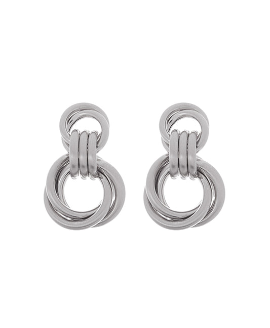 Metal High Polished Satin Plating Post Earring