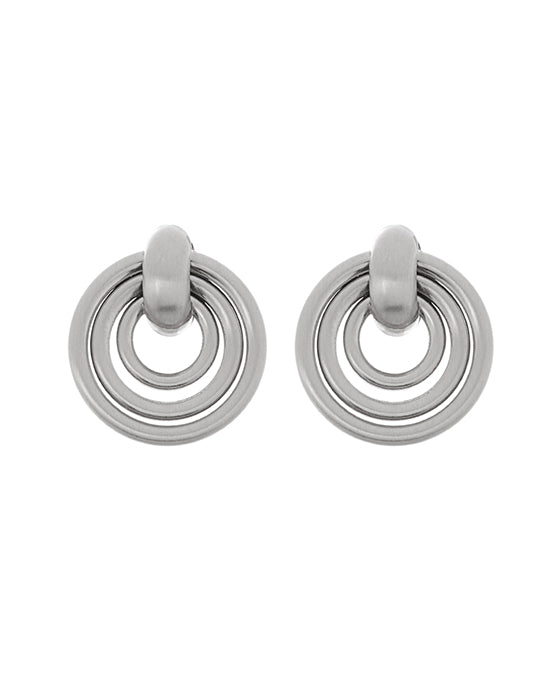 Metal High Polished Satin Plating Post Earring