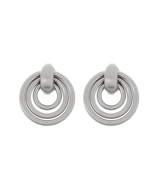 Metal High Polished Satin Plating Post Earring