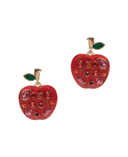 Apple Enamel Post Earring - 1.25"