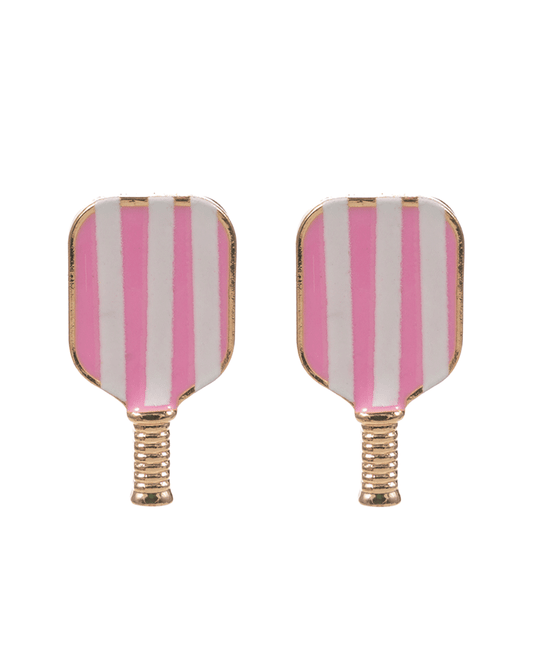 Pickleball Enamel w/ Pattern Print Post Earring