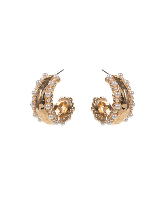 Round w/ Pearl Hoop Earring