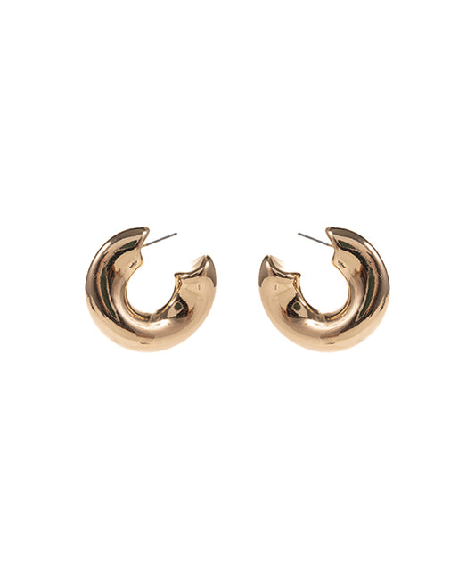 Round Chunky Metal Hoop Earring