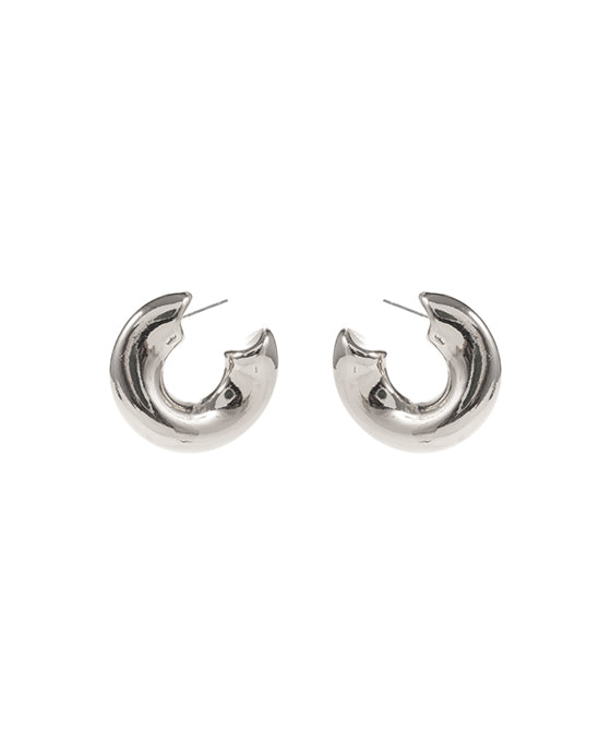 Round Chunky Metal Hoop Earring