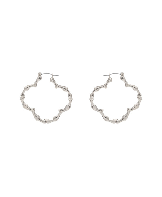 Bamboo Shaped Metal Hoop Earring