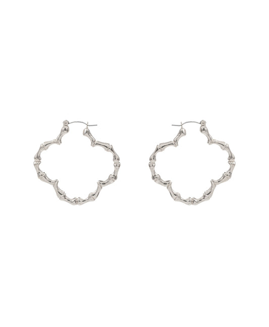 Bamboo Shaped Metal Hoop Earring