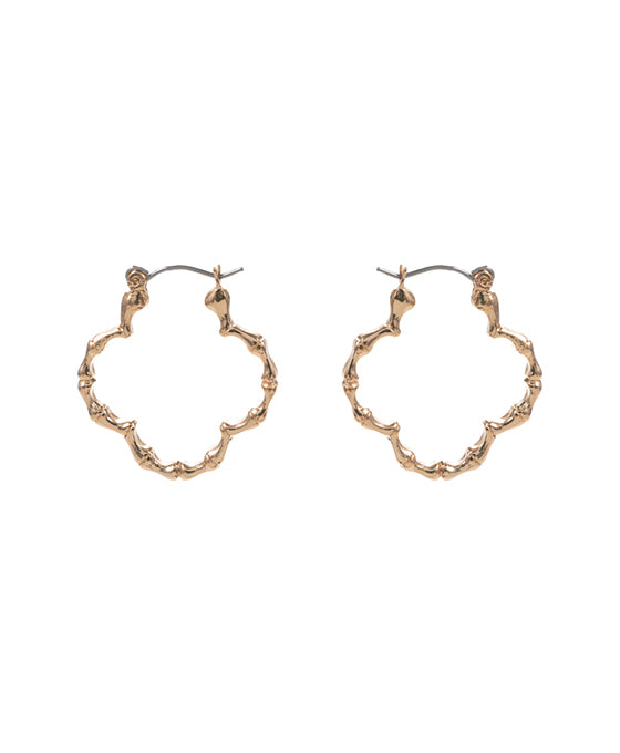 Bamboo Shaped Metal Hoop Earring