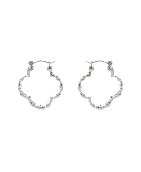 Bamboo Shaped Metal Hoop Earring