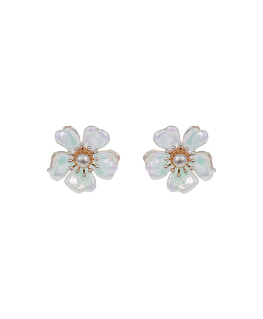 Flower Iridescent Acrylic Post Earring