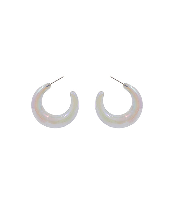 Round Iridescent Acrylic Hoop Earring