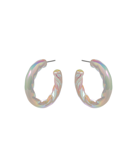 Twist Iridescent Acrylic Hoop Earring
