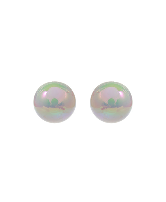 Round Iridescent Acrylic Post Earring