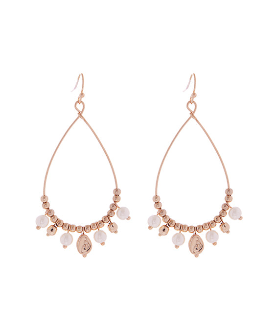 Organic Metal w/ Mini Pearl Dangle Earring