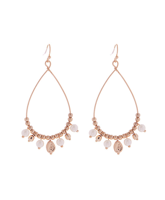 Organic Metal w/ Mini Pearl Dangle Earring