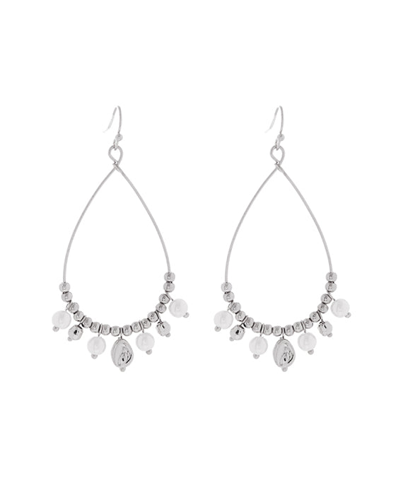 Organic Metal w/ Mini Pearl Dangle Earring