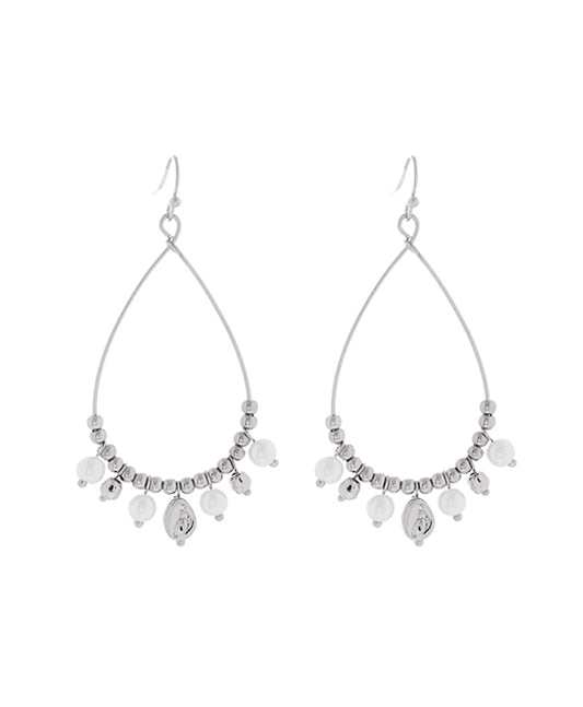 Organic Metal w/ Mini Pearl Dangle Earring