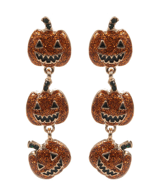 Pumpkin Enamel Drop Earring