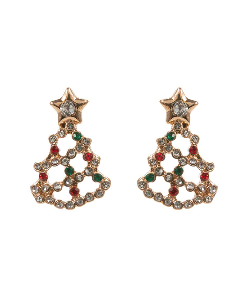 Christmas Tree Stones Earring