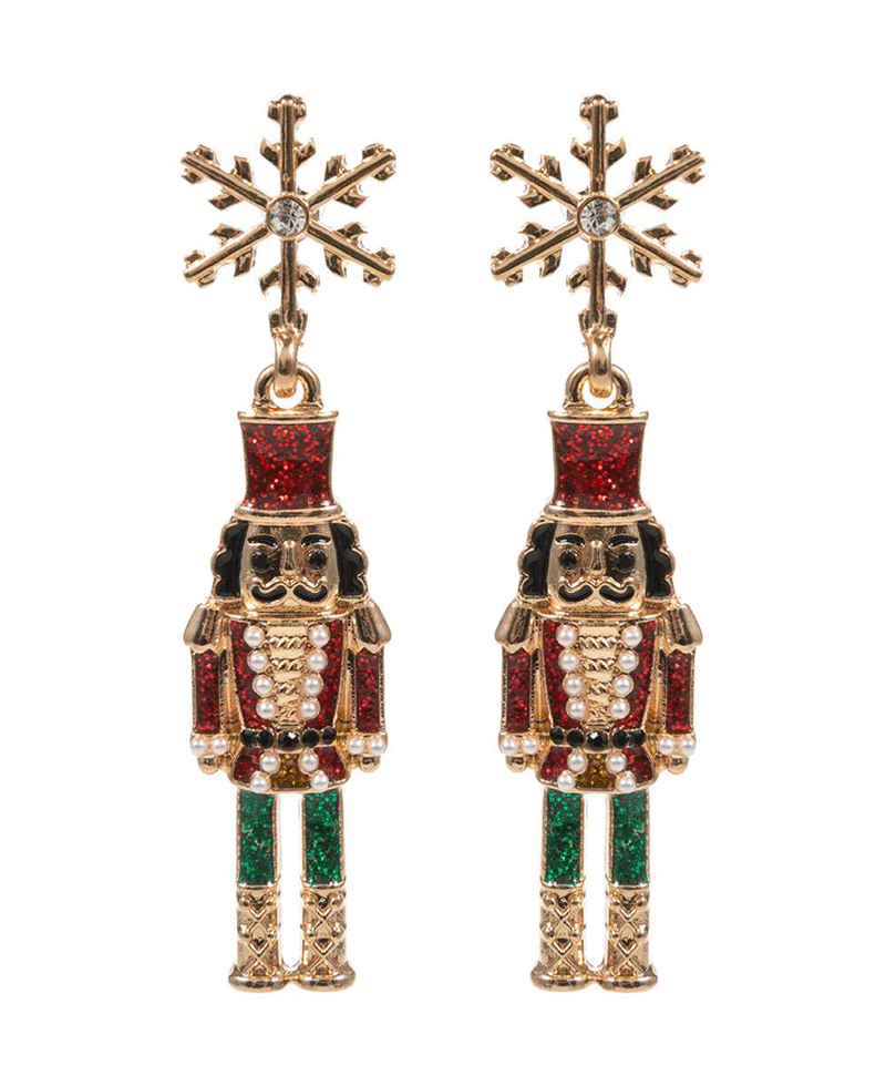 Nutcracker Enamel Earring