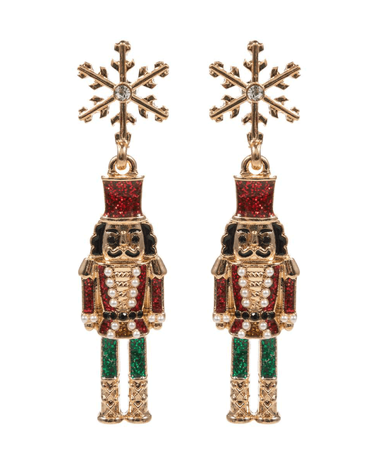 Nutcracker Enamel Earring