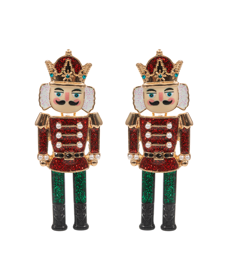 Nut Cracker Enamel Hypo Earring - 2.25"