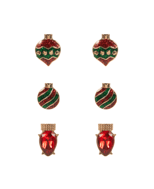 Christmas 3 Set Multi Earring - 0.25"