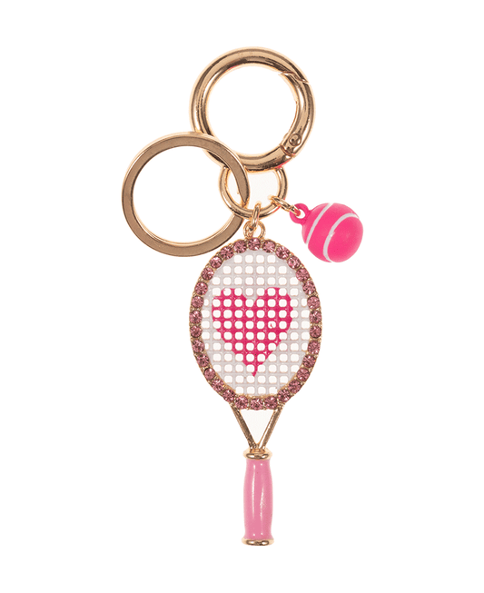Tennis Racket Enamel Key Chain