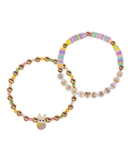 Easter Bunny Enamel w/ Multi Bead Bracelet