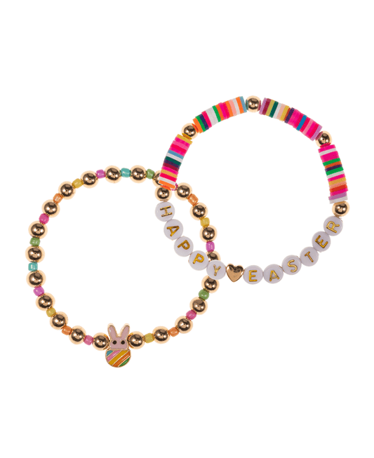 Easter Bunny Enamel w/ Multi Bead Bracelet