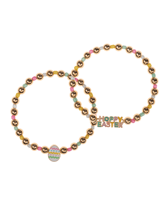 Hoppy Easter Enamel w/ Multi Bead Bracelet
