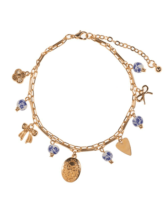 Multi Charm & Ceramic Beads Bracelet