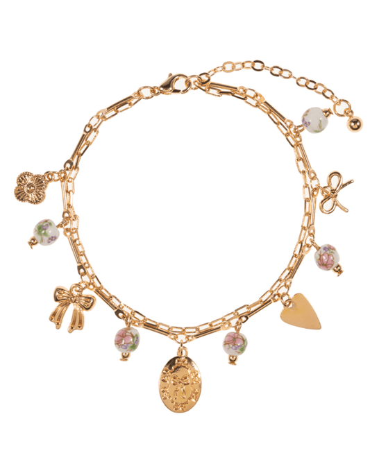 Multi Charm & Ceramic Beads Bracelet