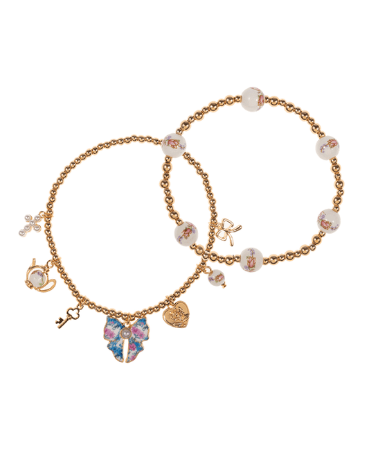Multi Charm & Ceramic Beads Bracelet