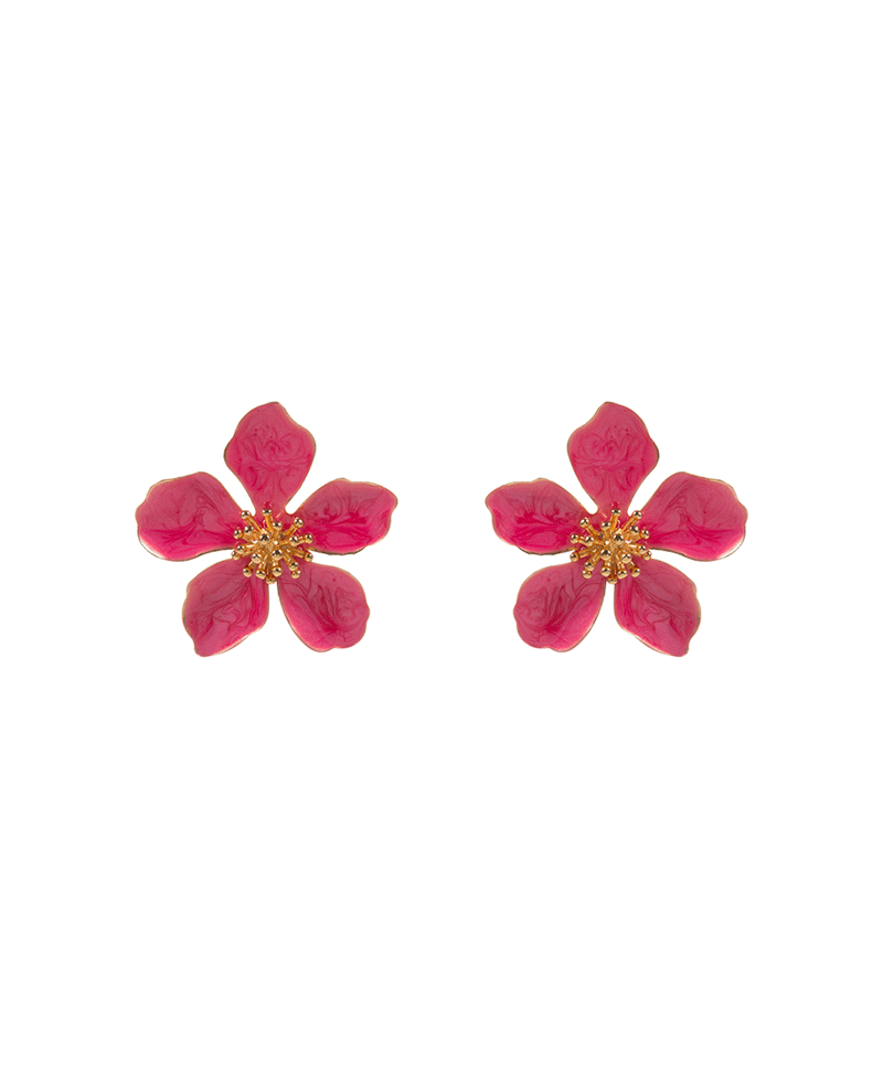 Flower Pearlized Enamel Hypo Post Earring