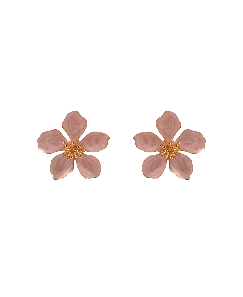 Flower Pearlized Enamel Hypo Post Earring