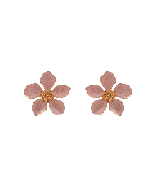 Flower Pearlized Enamel Hypo Post Earring