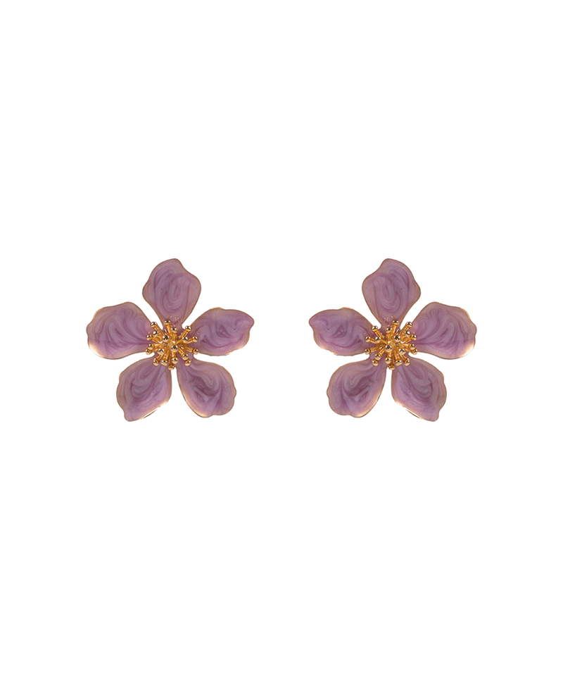 Flower Pearlized Enamel Hypo Post Earring