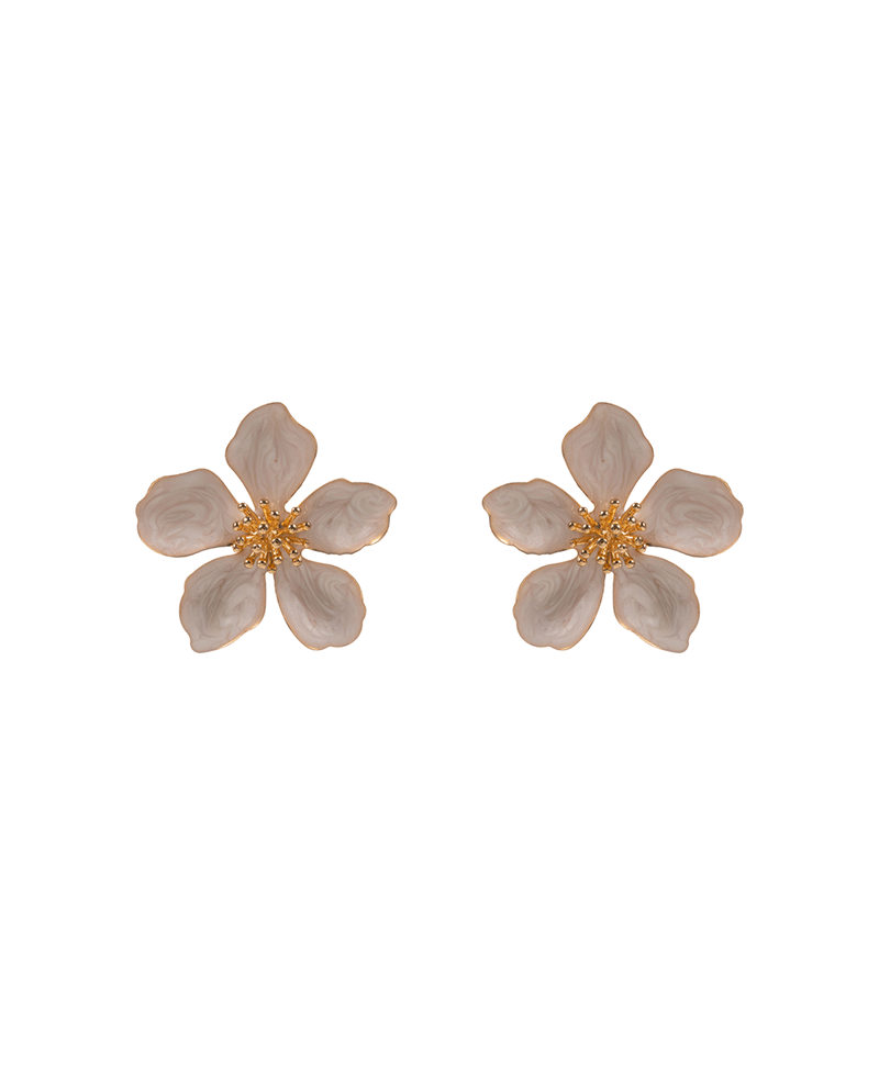 Flower Pearlized Enamel Hypo Post Earring