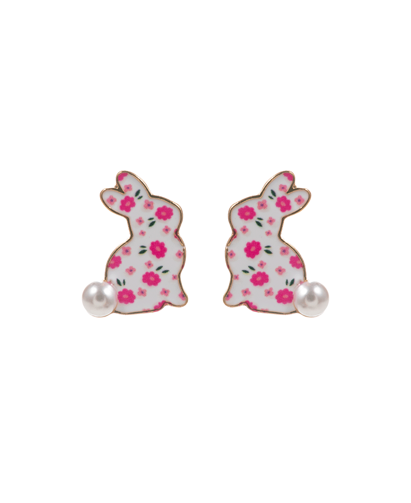 Easter Bunny Enamel Post Earring - 0.75"