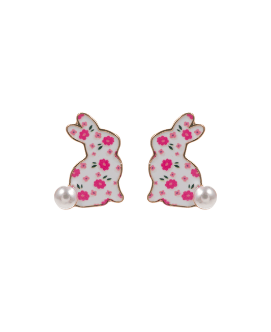 Easter Bunny Enamel Post Earring - 0.75"