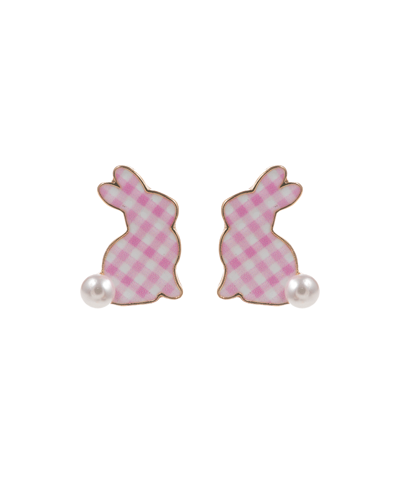 Easter Bunny Enamel Post Earring - 0.75"