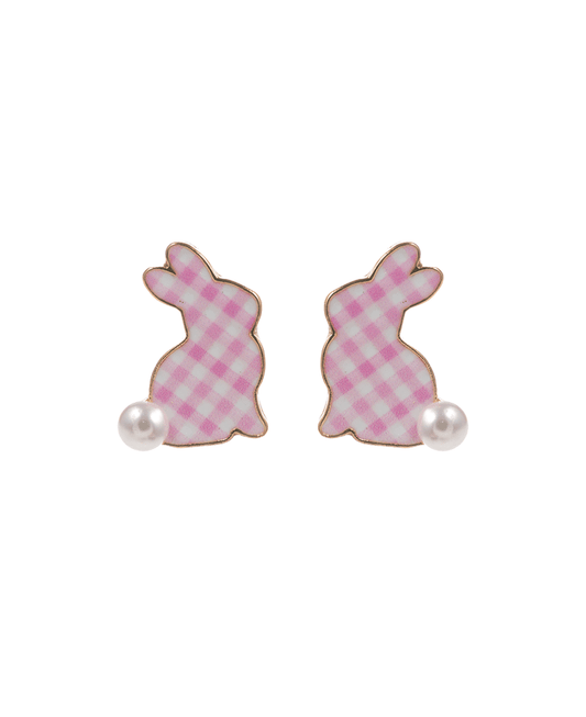 Easter Bunny Enamel Post Earring - 0.75"